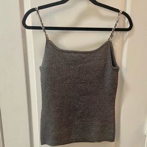 Gray, metallic tank top